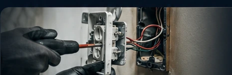 Concept electrical work visual showing a switch and wiring detail